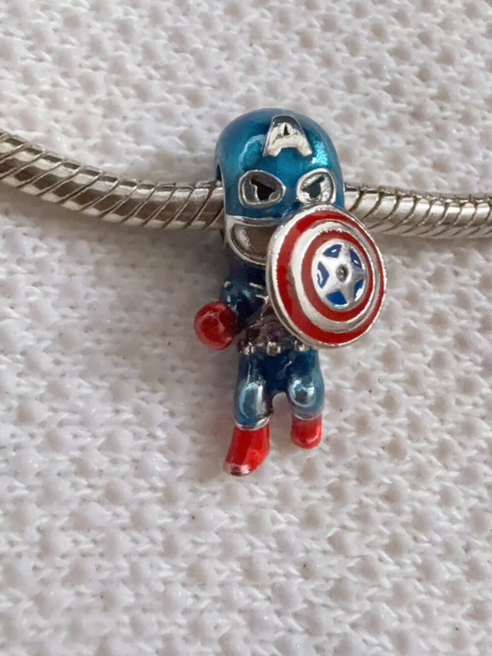 Avengers Captain America Silver Charm For Pandora Bracelet